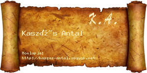 Kaszás Antal névjegykártya